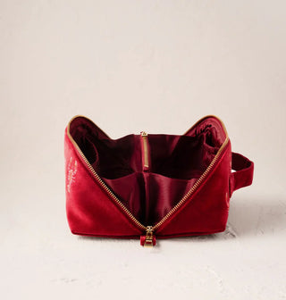 Lobster Velvet Open Flat Makeup Bag Rouge