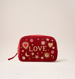 Love Charm Velvet Makeup Bag Rouge