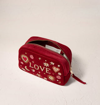 Love Charm Velvet Makeup Bag Rouge