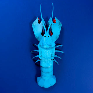 3d paper lobster model reverse blue side