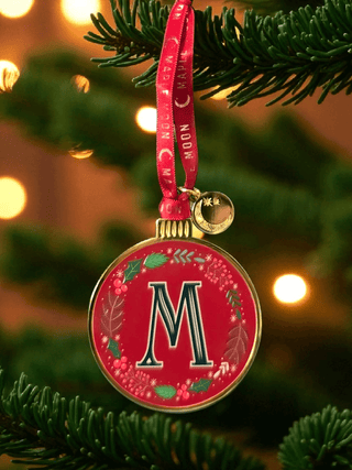 Monogram Enamel Christmas Decoration - M