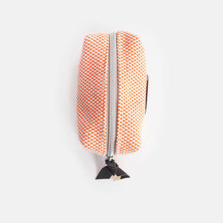 Orange Woven Mini Cube Cosmetic Bag
