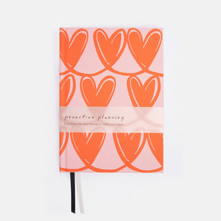 Pink Heart 3-Section A5 Hardback Notebook