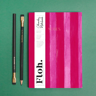 Raspberry & Cherry Stripes A5 Chunky Notebook