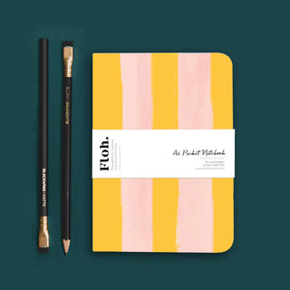Mango & Peach Stripes A6 Pocket Notebook