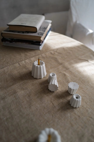 Big Porcelain Candle Holder - Gloss White
