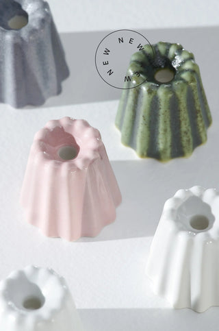Porcelain Candle Holder - Glossy White