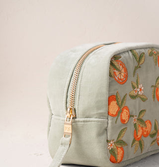 Orange Blossom Sage Makeup Bag - Sage