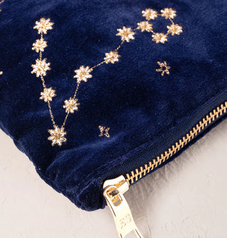 Pisces Navy Velvet Everyday Pouch