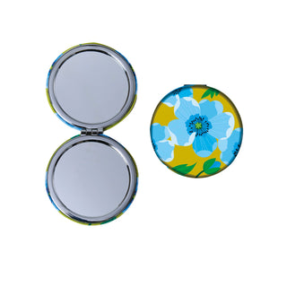 Blue Poppy Round Compact Mirror