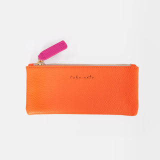 Orange Slogan Rectangle Pencil Case