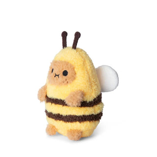 Plush toy bee with a white background