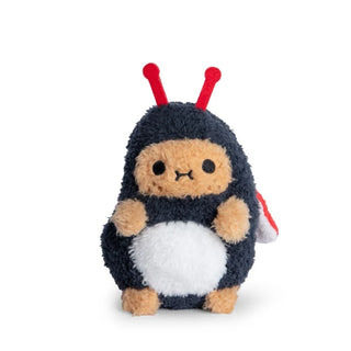 Plush toy in a ladybug costume on a white background