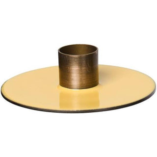 Round Candle Holder Light Yellow 2.2cm Candle