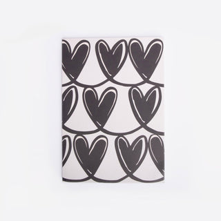 Mono Linked Hearts A5 Softback Notebook