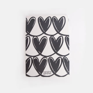 Mono Linked Hearts A5 Softback Notebook