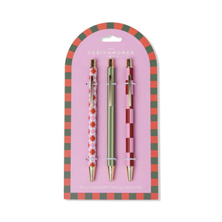 A Dopo Set of 3 Pens - Diamond/Stripe/Check
