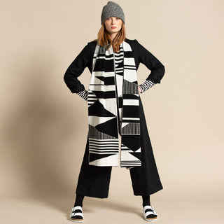 Semaphore Blanket Scarf - Black & White