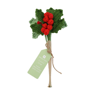 Crochet Holly Sprigs 3pk