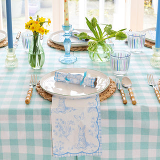 Gingham Fabric Tablecloth Mint 140x180Cm