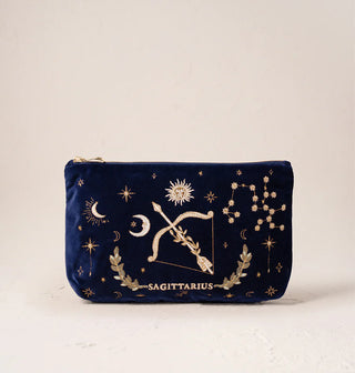 Sagittarius Navy Velvet Everyday Pouch