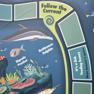 Close up of squares on the create your own seascape board game