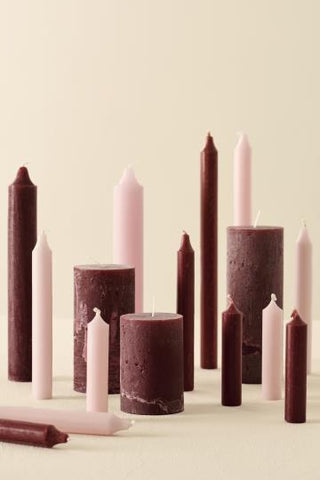 Short Dinner Candle Light Pink Rustic