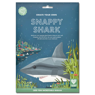 Packaging for Create your own Snappy Shark, dark blue background with reef and shark motif