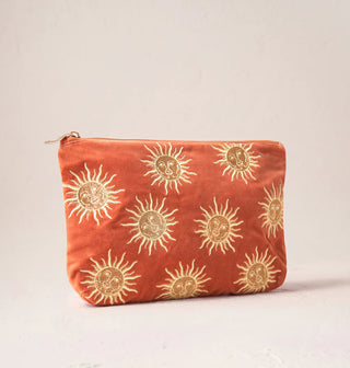Sun Goddess Rust Velvet Everyday Pouch