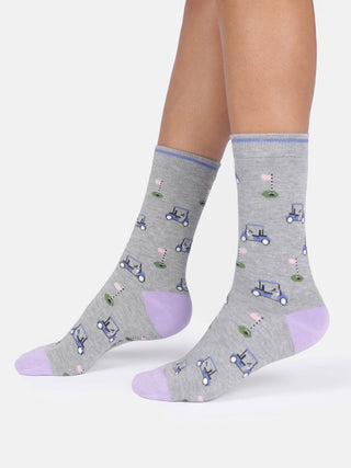 Womens Golfing Crew Socks Grey Marl