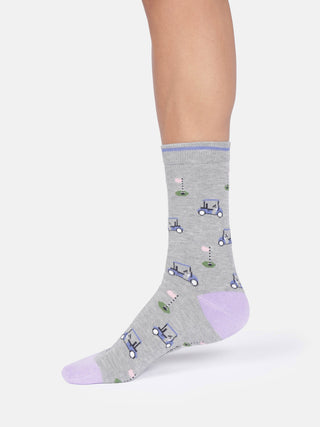 Womens Golfing Crew Socks Grey Marl