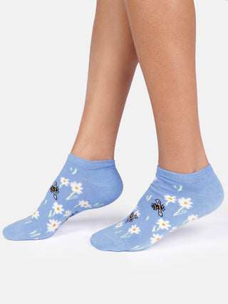 Womens Bee Trainer Socks Cornflower Blue