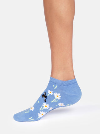 Womens Bee Trainer Socks Cornflower Blue