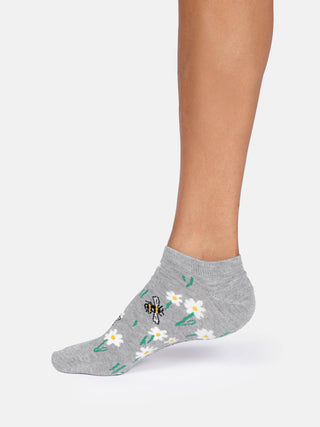 Womens Bee Trainer Socks Grey Marl