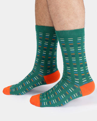 Mens Geo Spot Dash Crew Socks Jewel Green
