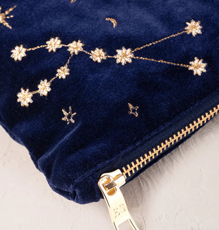 Taurus Navy Velvet Everyday Pouch