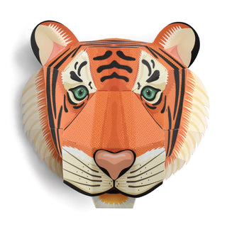 Front on view of a 3d green tiger head