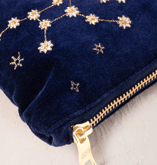 Virgo Navy Velvet Everyday Pouch