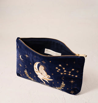Virgo Navy Velvet Everyday Pouch