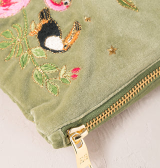 Wild Zebra Palm Olive Everyday Pouch - Olive