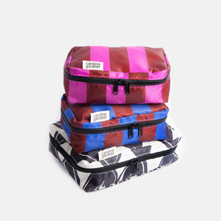 Mono Linked Hearts/Stripe Set 3 Small Packing Cubes
