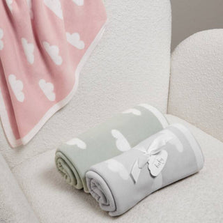 Printed Baby Blanket Cloud Sage / Off White