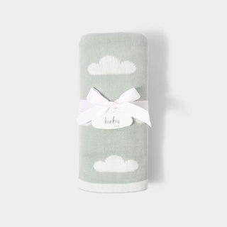 Printed Baby Blanket Cloud Sage / Off White
