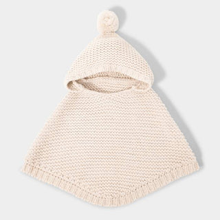 Knitted Baby Poncho Eggshell