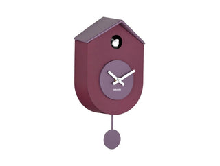 Wall Clock Grato Cuckoo Mauve Purple W. Lavender Purple