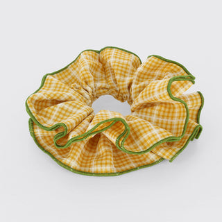 Gingham Oversized Scrunchie - Ochre