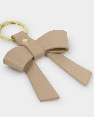 Boxed Bow Keyring Light Taupe