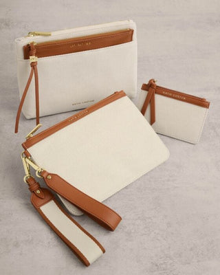 Hallie Coin & Card Holder Canvas/Cognac