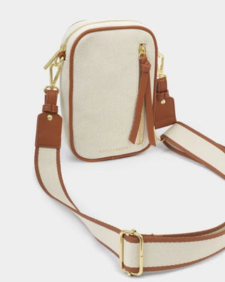 Hallie Small Crossbody Bag Canvas/Cognac