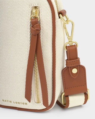 Hallie Small Crossbody Bag Canvas/Cognac